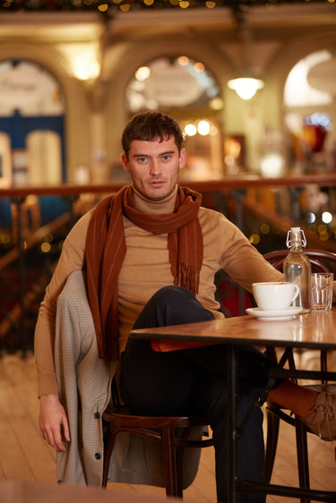 Joshua Ellis - Chalk Stripe Cashmere Scarf